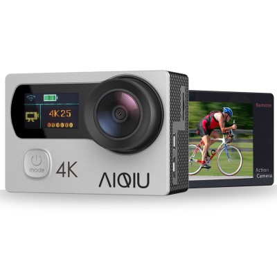 Action Camera 4K, AIQIU 12MP WiFi Waterproof Underwater Video Camera Dual Screen